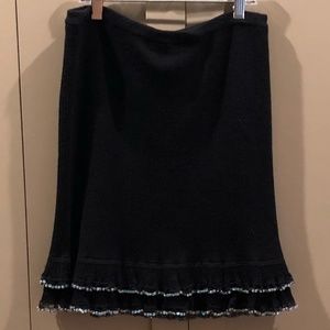 Black Beaded Betsey Johnson Skirt - NWT